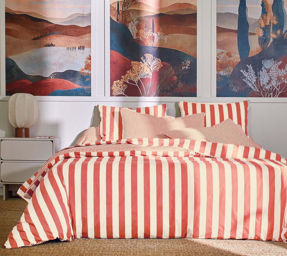 Blanc Des Vosges dekbedovertrek Bella Vita Terra Cota 240x220 cm