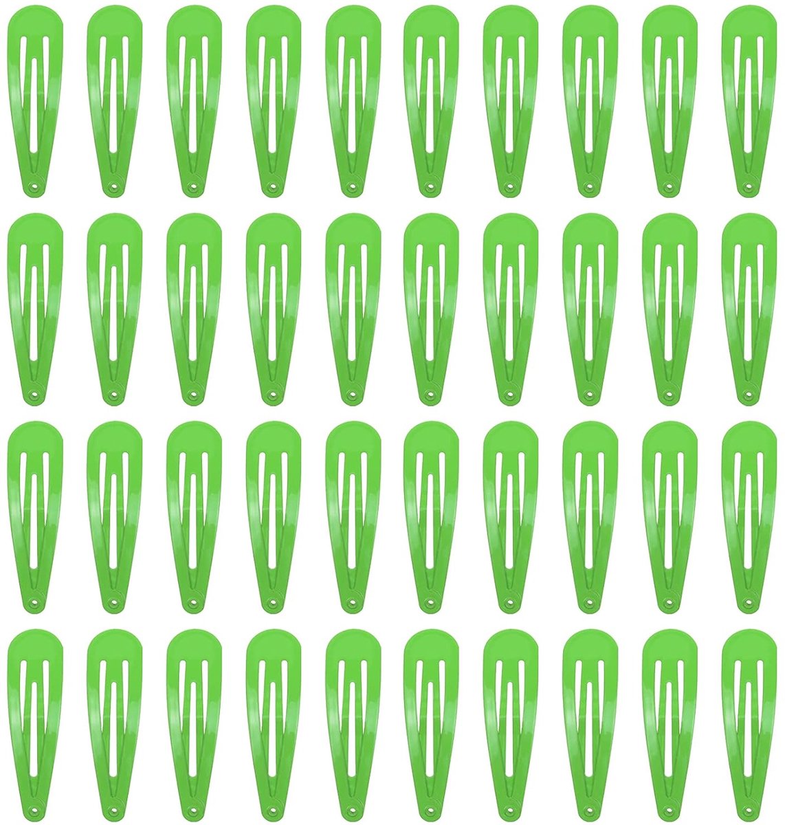 40 stuks haarspelden voor meisjes, 5 cm metaal, snap-haarspelden voor vrouwen, haaraccessoires (groen)