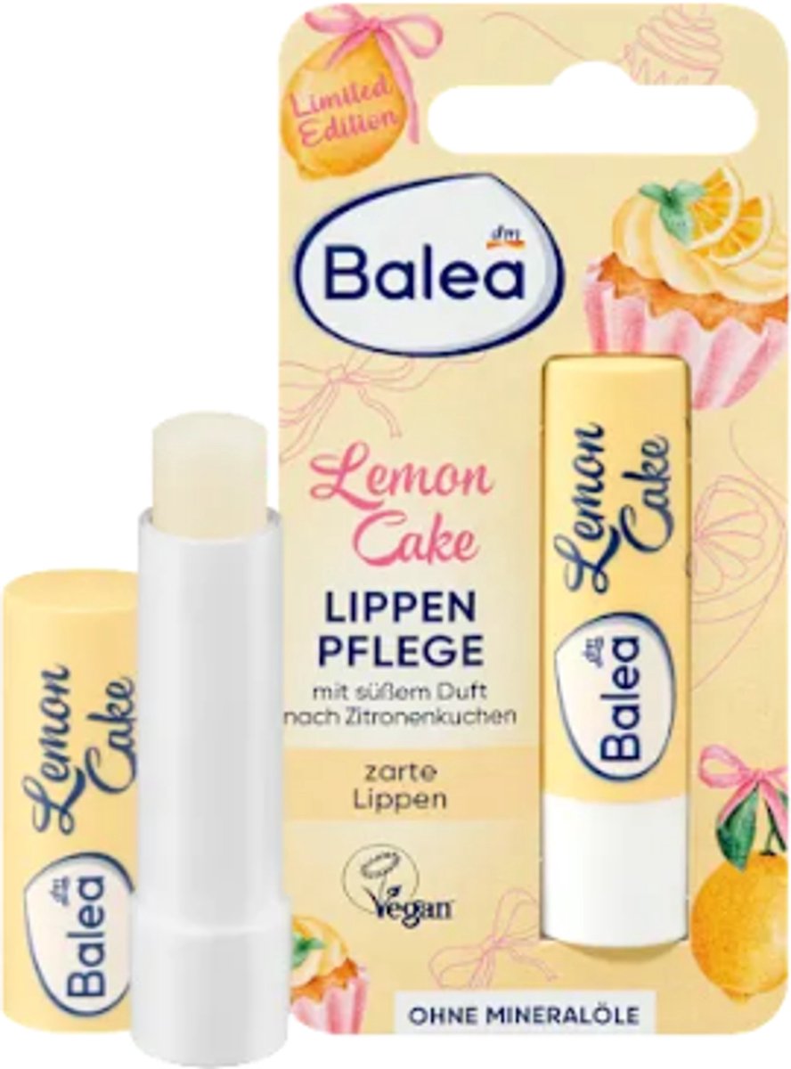 Balea Lippenbalsem Lemon Cake | 1x 4,8g - Citroen - Citroencake | Limited Edition Zomer 2026