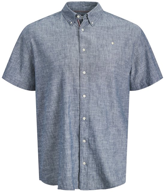 JACK&JONES JPRBLUSUMMER LINEN BLEND SHIELD SS PLS Faded Denim Maat 3XL