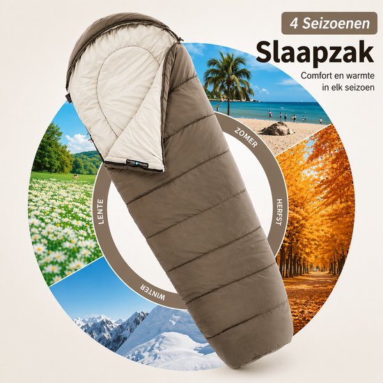 Sello! slaapzak - mummy - lichtgewicht - thermo - 4°C tot -10°C - outdoor - survival - kamperen - 205x75cm - blauw van Merkloos — afbeelding 3