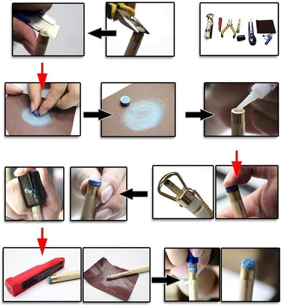 Keu Tips - 50 Stks/partij - Lederen Lijm-on Single-layer Biljart Keu Tips voor Snooker Keuen - 13mm - Standaard van Merkloos — afbeelding 2