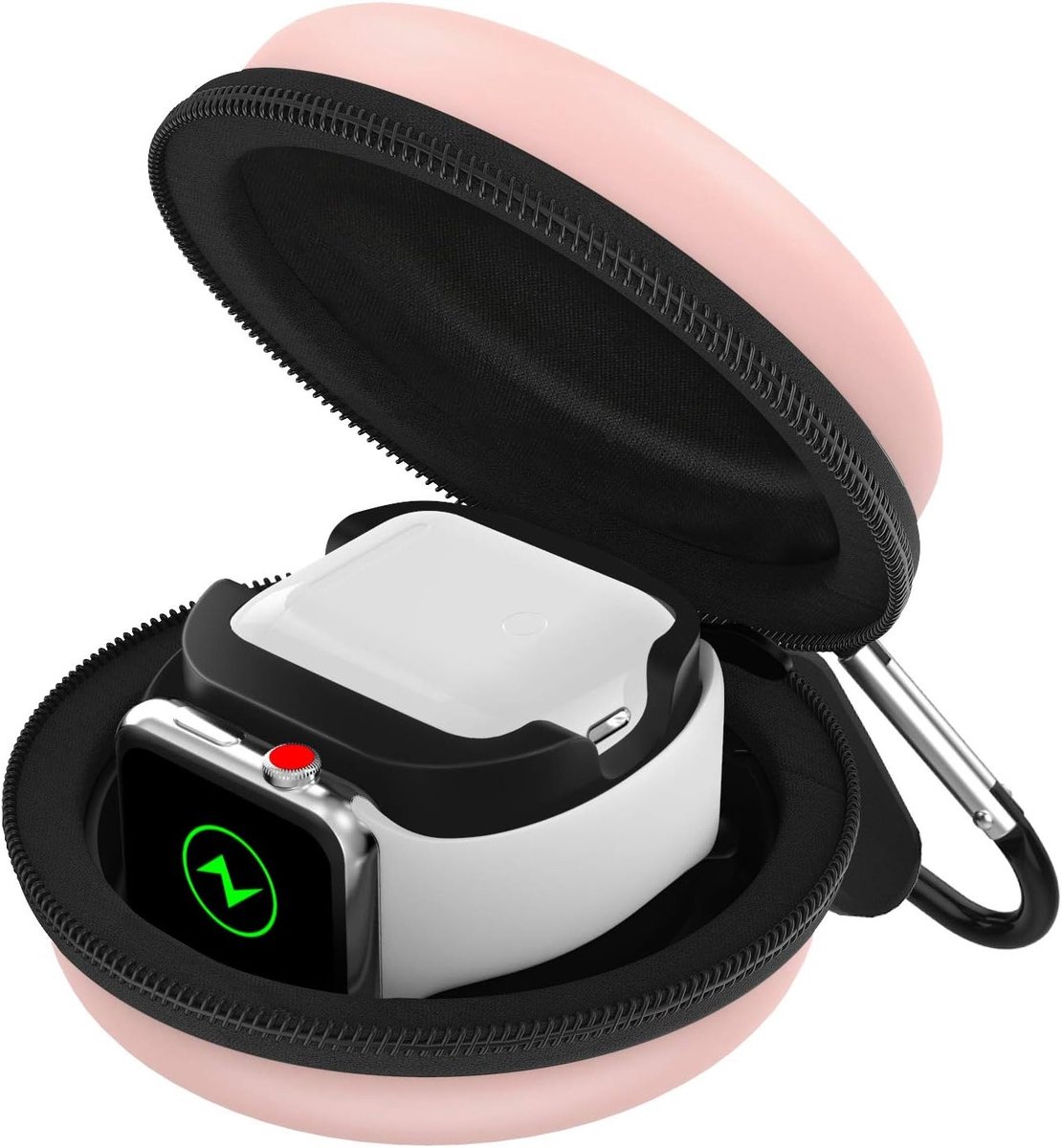 Opslagdoos voor Apple Watch en AirPods - Draagbare Beschermcase voor Reizen, Roze Goud, Geschikt voor Diverse Modellen