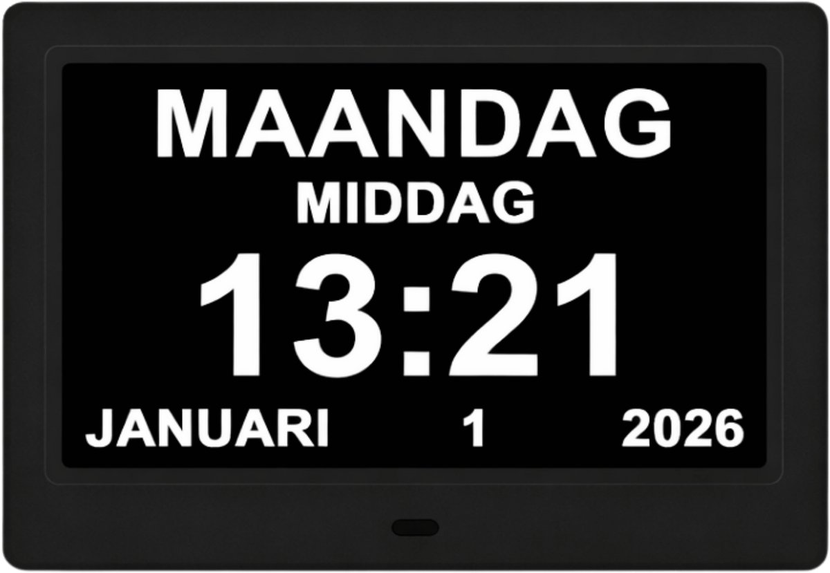 GEASY Digitale Klok Slechtzienden en Blinden - Dementieklok - Sprekende klok - 24 Alarmfuncties - Netstroom - Alzheimer klok Groot Lettertype - 10 inch - Datum en dag - Digitaal & Analoog