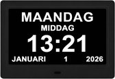 GEASY Digitale Klok voor Slechtzienden en Blinden - Dementieklok - Sprekende klok - 24 Alarmfuncties - Spreekfunctie - Alzheimer klok Groot Lettertype - 10 inch - Wandklok - Digitale Wekker - Datum en dag - Digitaal - Dementie klok analoog