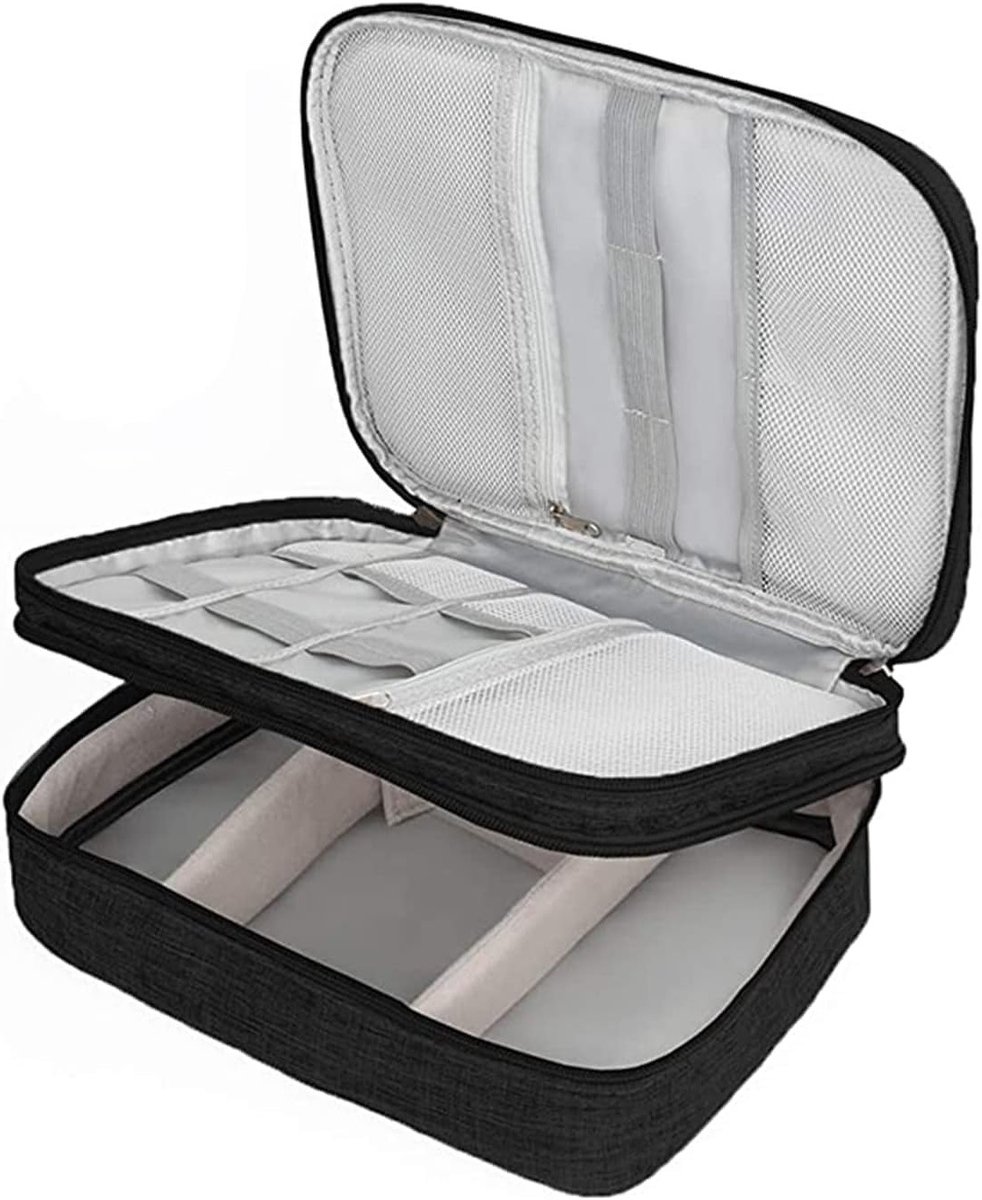 Reisorganizer voor Elektronica, 3-laags Gadget Tas voor Opladers, Hoofdtelefoons en USB-sticks, Zwart