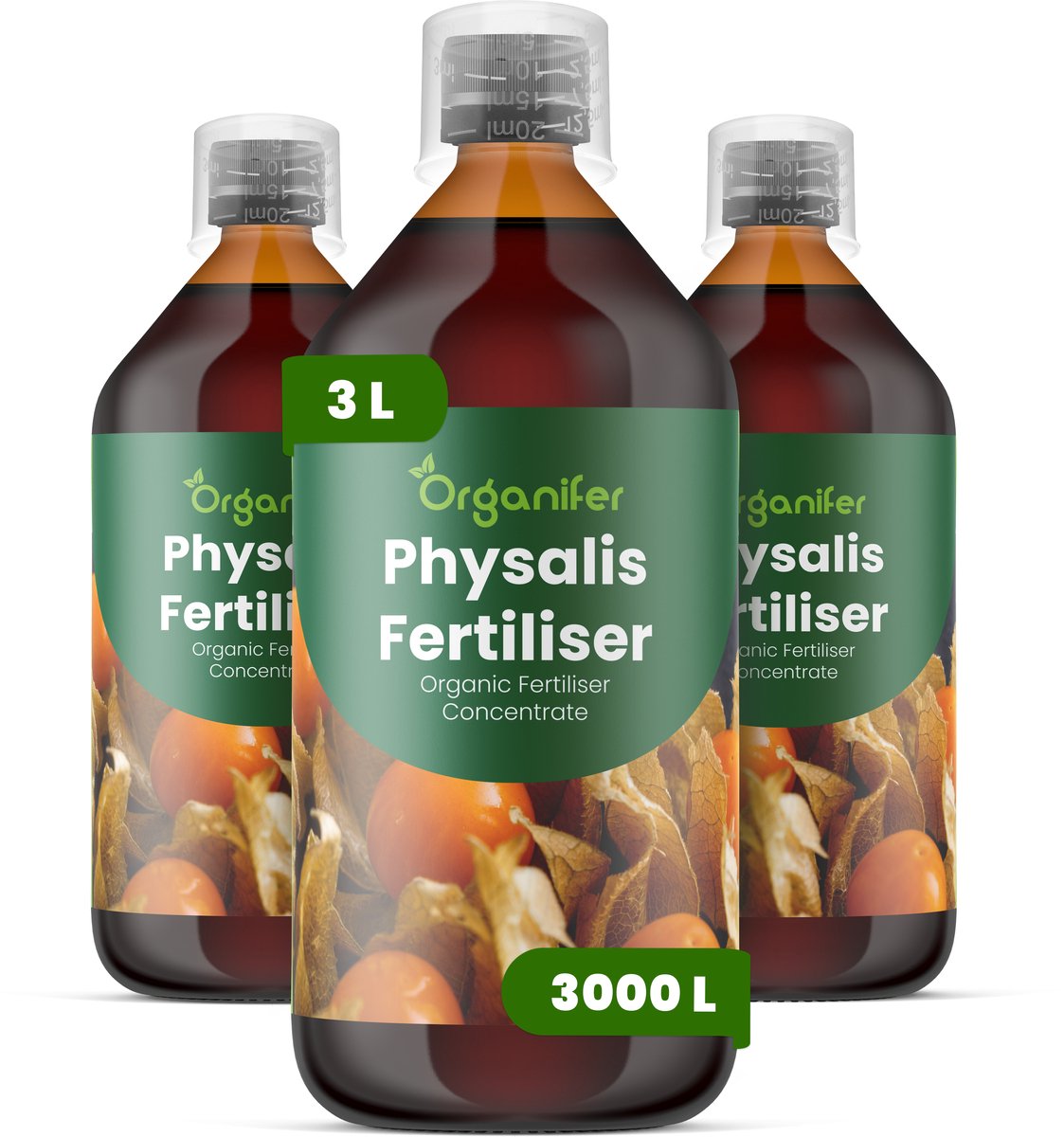 Vloeibare Meststof Voor Physalis 3X1 L Voor 3000 L - Npk 2-1-8 - Gelijkmatige Groei - Compacte Plantstructuur - Betrouwbare Vruchtzetting - Vruchtstevigheid - Sterk Wortelstelsel - Hittebestendig - Continue Vruchtproductie - Organifer