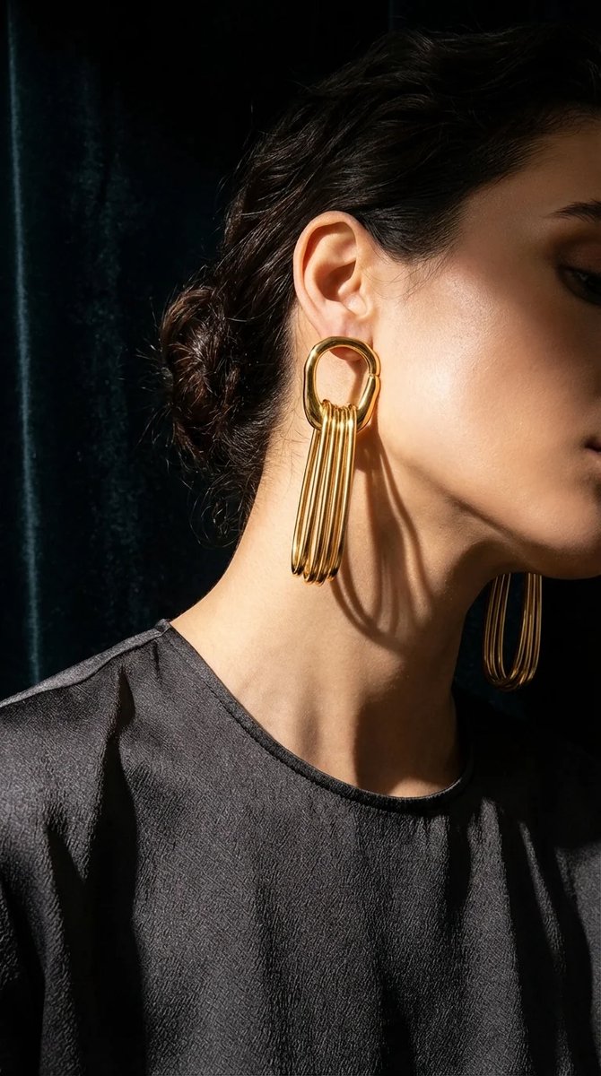 Dorvina 316L Staal Verguld Verkleurt Niet Sieraad Goudkleurig Cengel Ring Vintage Lang Dames Oorbellen