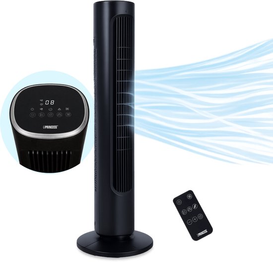 KESSER Torenventilator 90 Cm Met Afstandsbediening - 3 Snelheden, 90° Oscillatie, Timer En Turbo Functie
