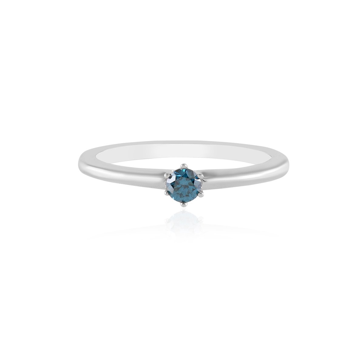 Cavill - 925 Sterling Zilveren Ring - 0,092 ct Blauwe Diamant Rond Briljant - Elegante Afrikaanse Edelsteen Ring Maat 19