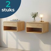 vidaXL Nachtkastje zwevend 40x30x15 cm bewerkt hout zwart