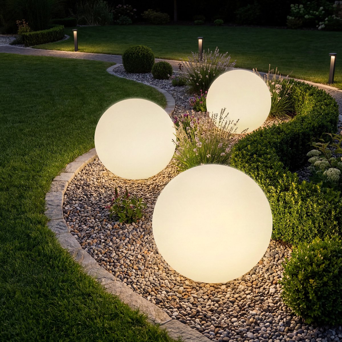 tectake® Tuinbol - Ø50 cm - Bolvorminge LED Buitenlamp met Afstandsbediening - 16 Kleuren