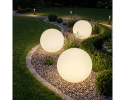 tectake® Tuinbol - Ø50 cm - Bolvorminge LED Buitenlamp met Afstandsbediening - 16 Kleuren en 5 Lichtmodi - Weerbestendige Tuinverlichting - Feestversiering - Tuindecoratie - Inclusief Lichtbron - Lichtbol - Lichtbollen voor Buiten - Bol Lamp