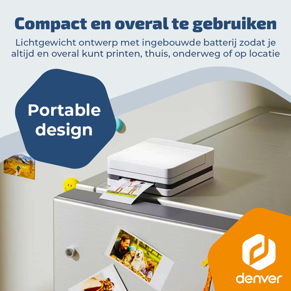 Denver Pocket Printer - Mobiele fotoprinter - Papier/Sticker/Magneet/Tattoo/Warmtepers printer - Incl. 20 printvellen - Bluetooth - MCP6010 — afbeelding 7
