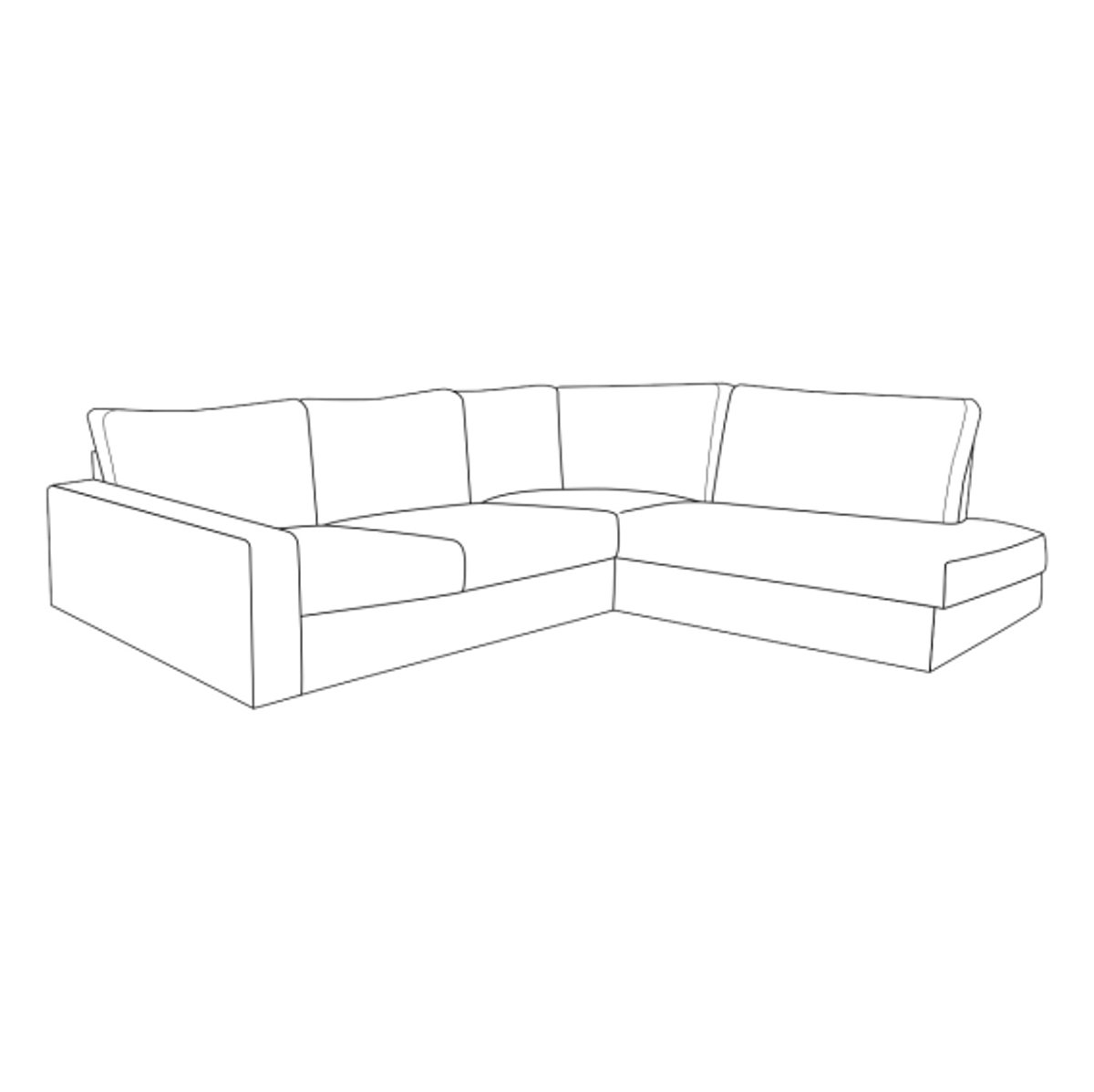 PEPP Interiors UNO hoekbank met ottoman rechts - stof Modesto 492 off-white - 296x217x82 cm
