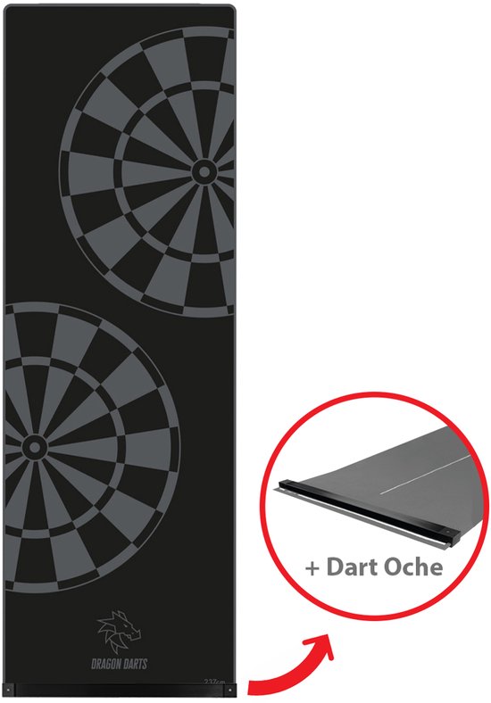 Dragon Darts - Dartmat inclusief Dart Oche - Triple20 XL - 237x80 cm - Dart Mat - Dartmatten