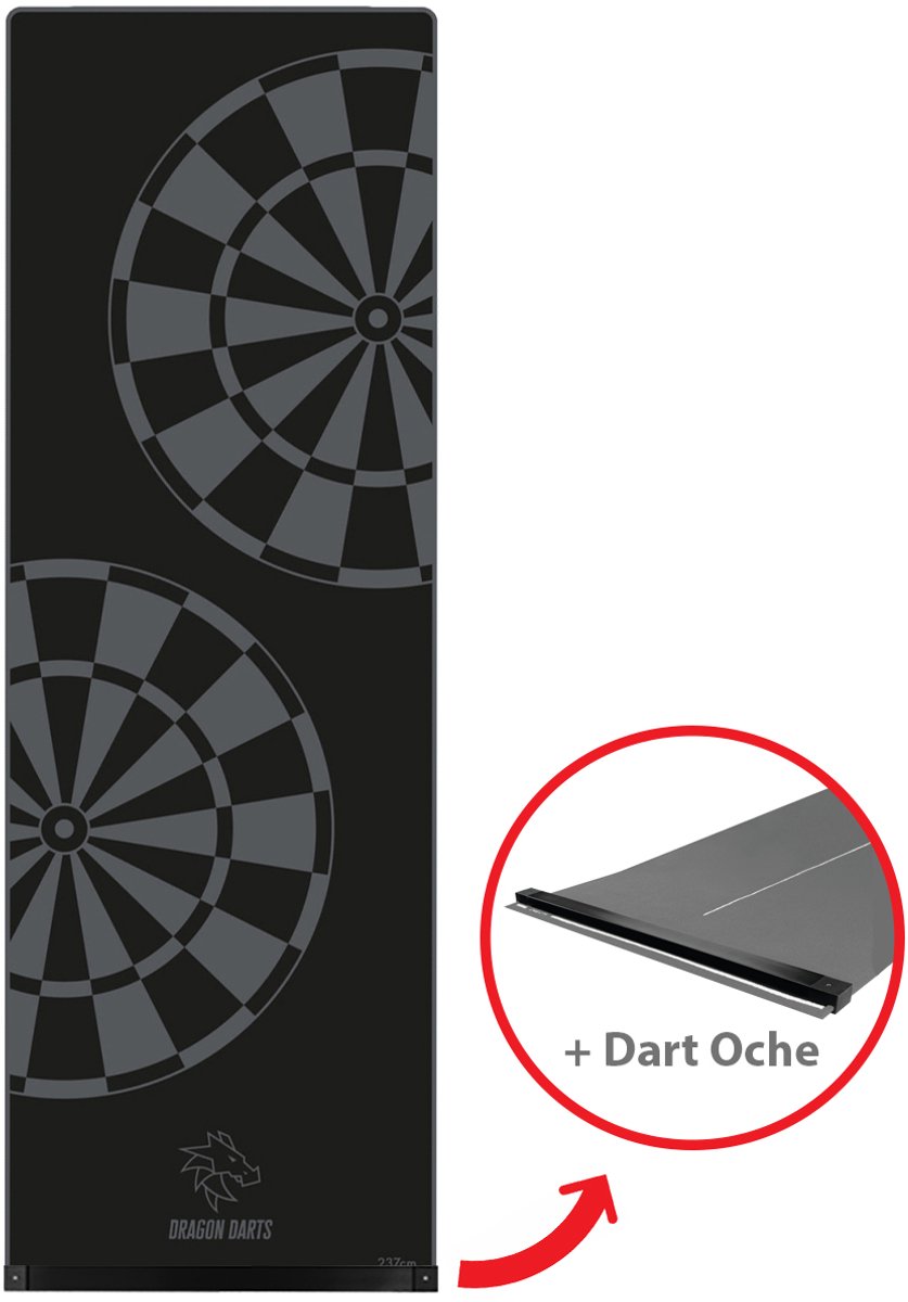 Dragon Darts - Dartmat inclusief Dart Oche - Triple20 XL - 237x80 cm - Dart Mat - Dartmatten
