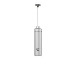 AdHoc Moro Elektrische Melkopschuimer – Lichtgrijs – Oplaadbaar via USB – Stil & Krachtig – 20,8 cm