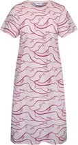 GAUBERT® Essential Dames Nachthemd Korte Mouw - Premium Gekamd Katoen - Waves of Hearts - Roze - Maat M - GB-6816
