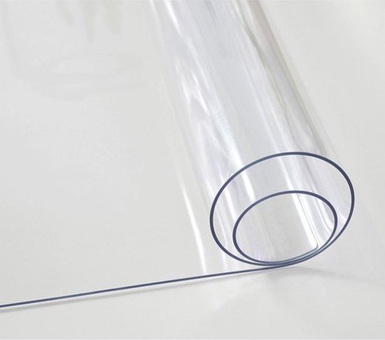 Nappe Transparente - 80x180 cm - 1,5 mm d'épaisseur - Protection de Table Imperméable - Facile à Nettoyer - Nappe