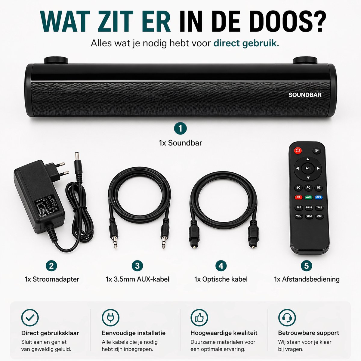 Mini Soundbar Gaming Met Ingebouwde Subwoofer Zwart - afbeelding 2