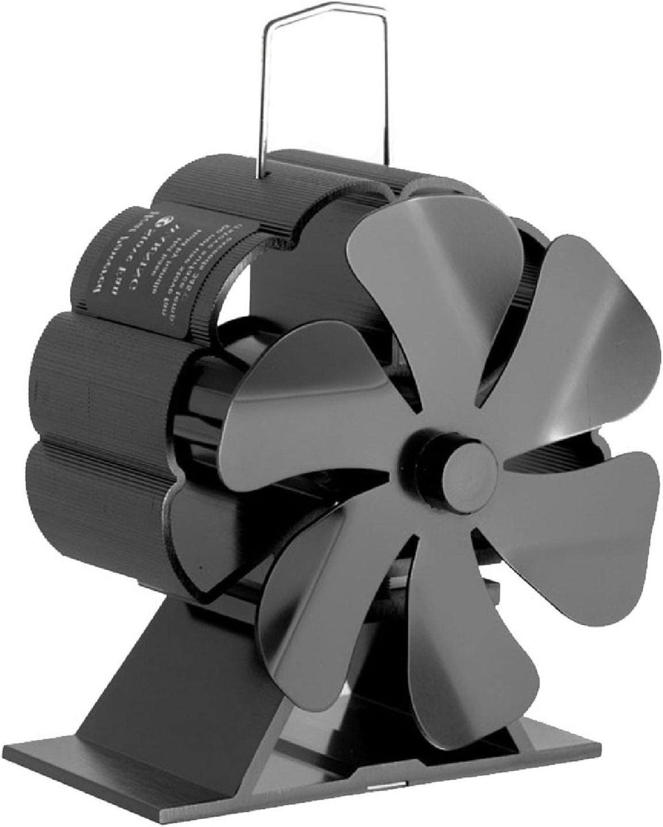 Mini Kachelventilator met 6 Bladen voor Stille Warmtecirculatie bij Houtkachels en Open Haarden