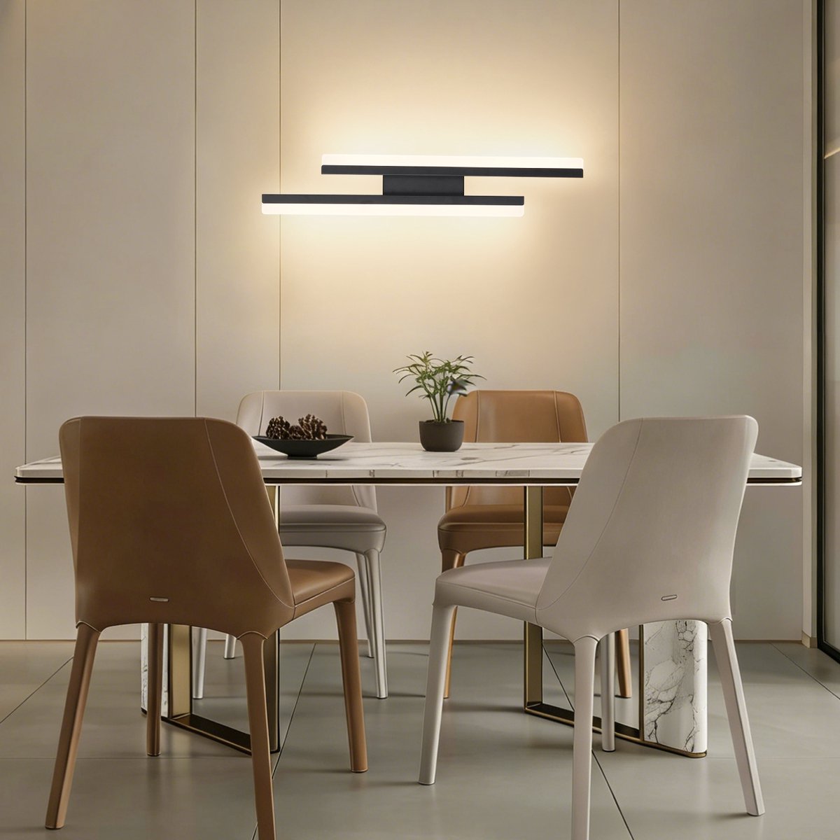 Oraymin Decoratieve LED Wandlamp - 50CM - 12W - 1450LM - 3000K - Zwart