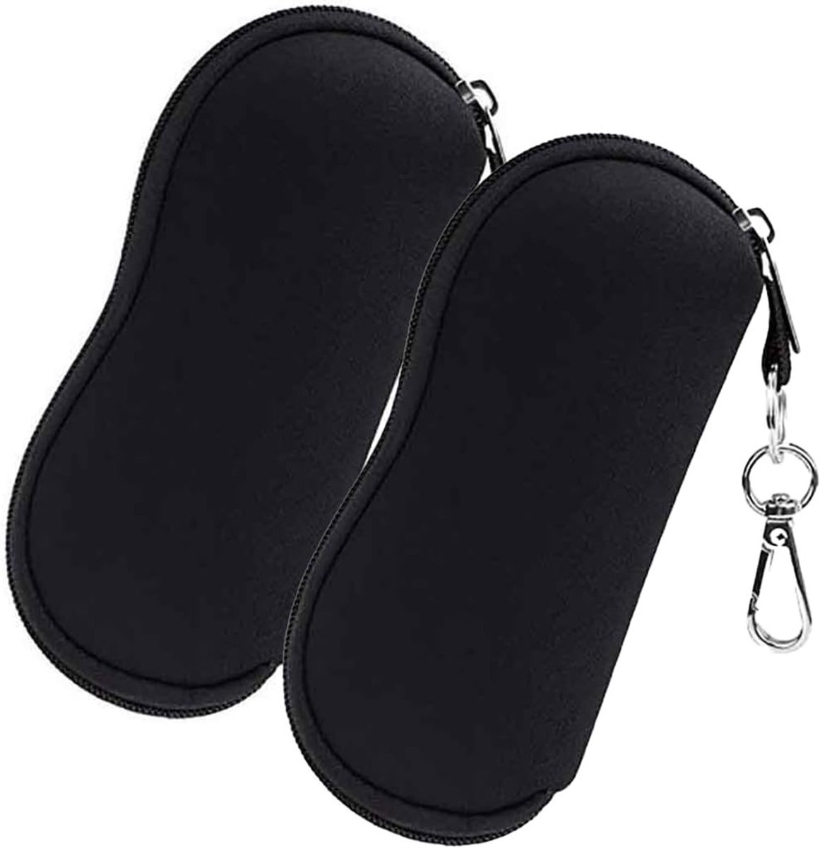 Set van 2 Draagbare Bril Etuis van Zacht Neopreen voor Brillen, Cosmetica en Sleutels - Ideaal voor Reizen en Bescherming