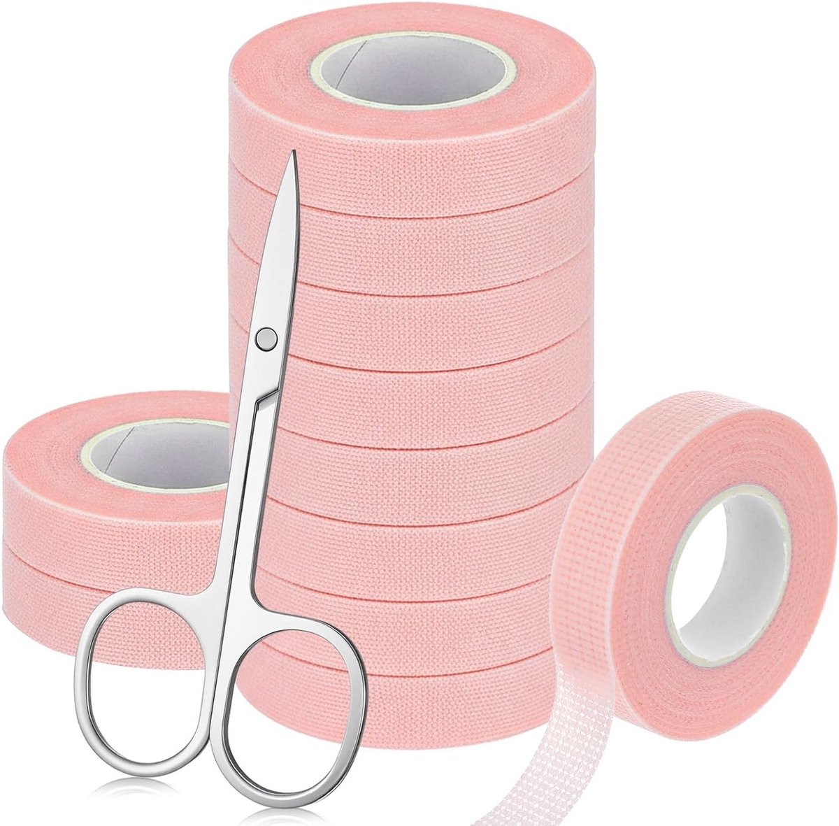 Roze wimperverlengingstape, ademende zelfklevende strips voor oogkussentjes en ooglidlifting - 11 Rollen