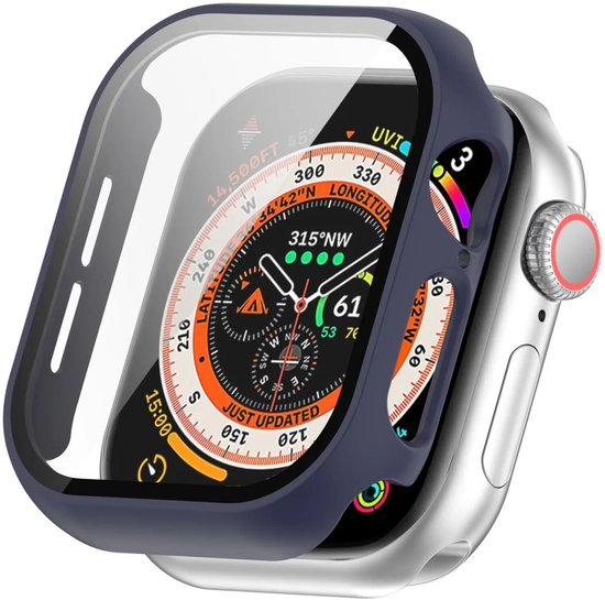 Hoesje met Ingebouwde Screen Protector Geschikt voor Apple Watch 11/10 46MM - Full Protect Case - Blauw