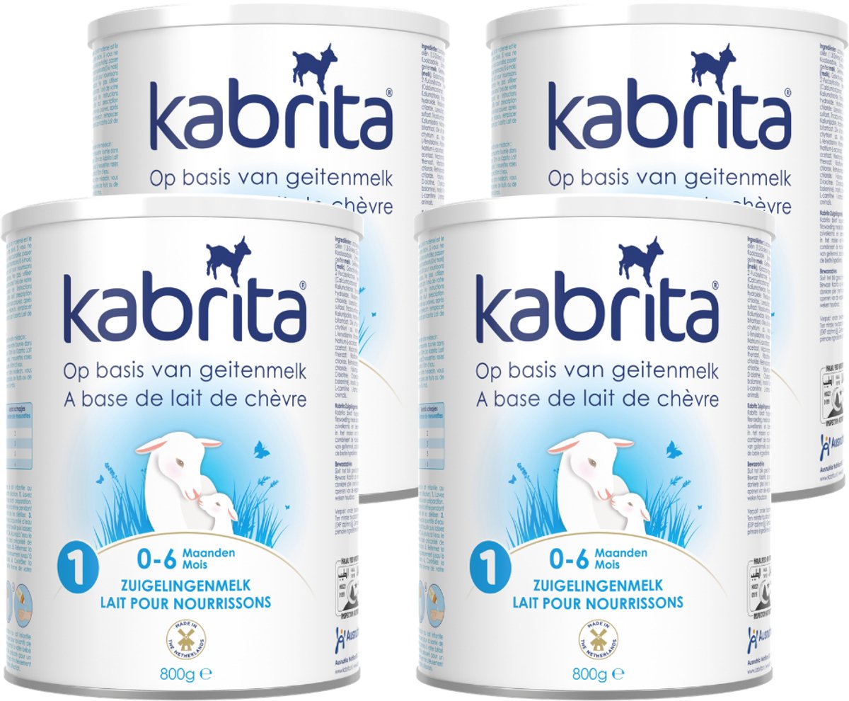 Kabrita 1 Zuigelingenmelk Multipack - Geitenmelk Flesvoeding vanaf 0 tot 6 maanden - 4x800g