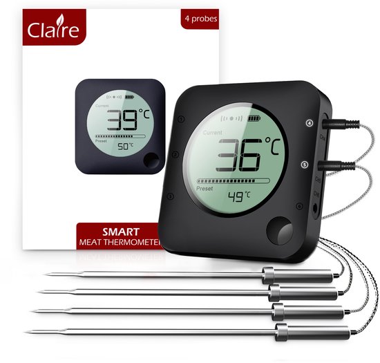Claire draadloze vleesthermometer met app – 4 meetsondes