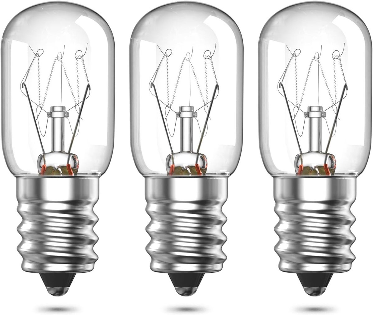 Ovenlamp E14 25W 300°C Warm Wit 2700K - Set van 3 Lampen voor Oven, Koelkast en Zoutlamp