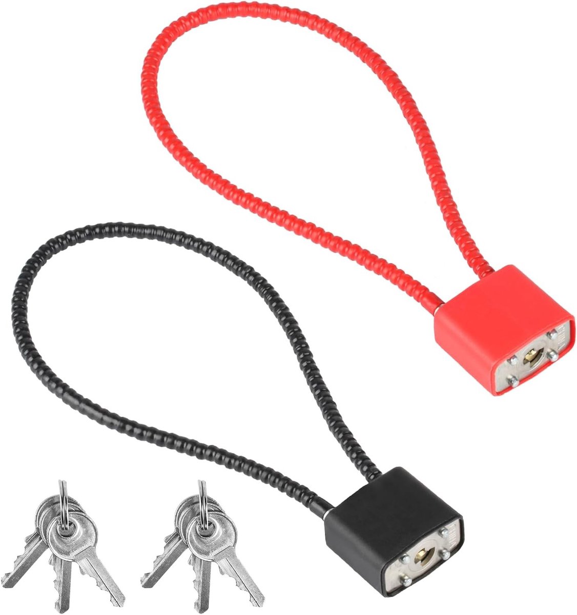 2 Stuks Stalen Kabel Hangsloten met Sleutels en Lange Schakel voor Fietsen, Koffers en Poorten - Ideaal voor Binnen en Buiten Gebruik