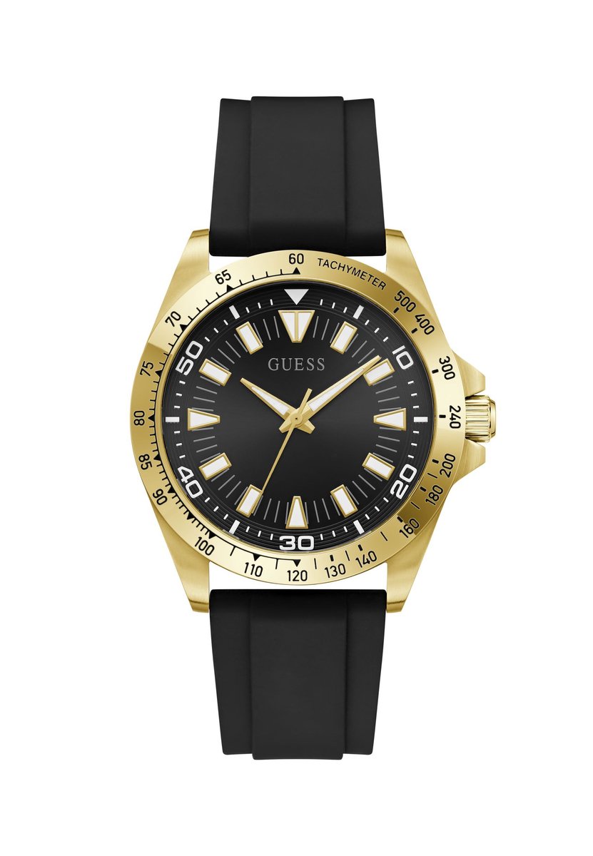 Guess Opaline Quartz Analoog Horloge Zwart Kast: 100% Roestvrij Staal | Armband: 100% Roestvrij Staal 34 mm GW1065G2