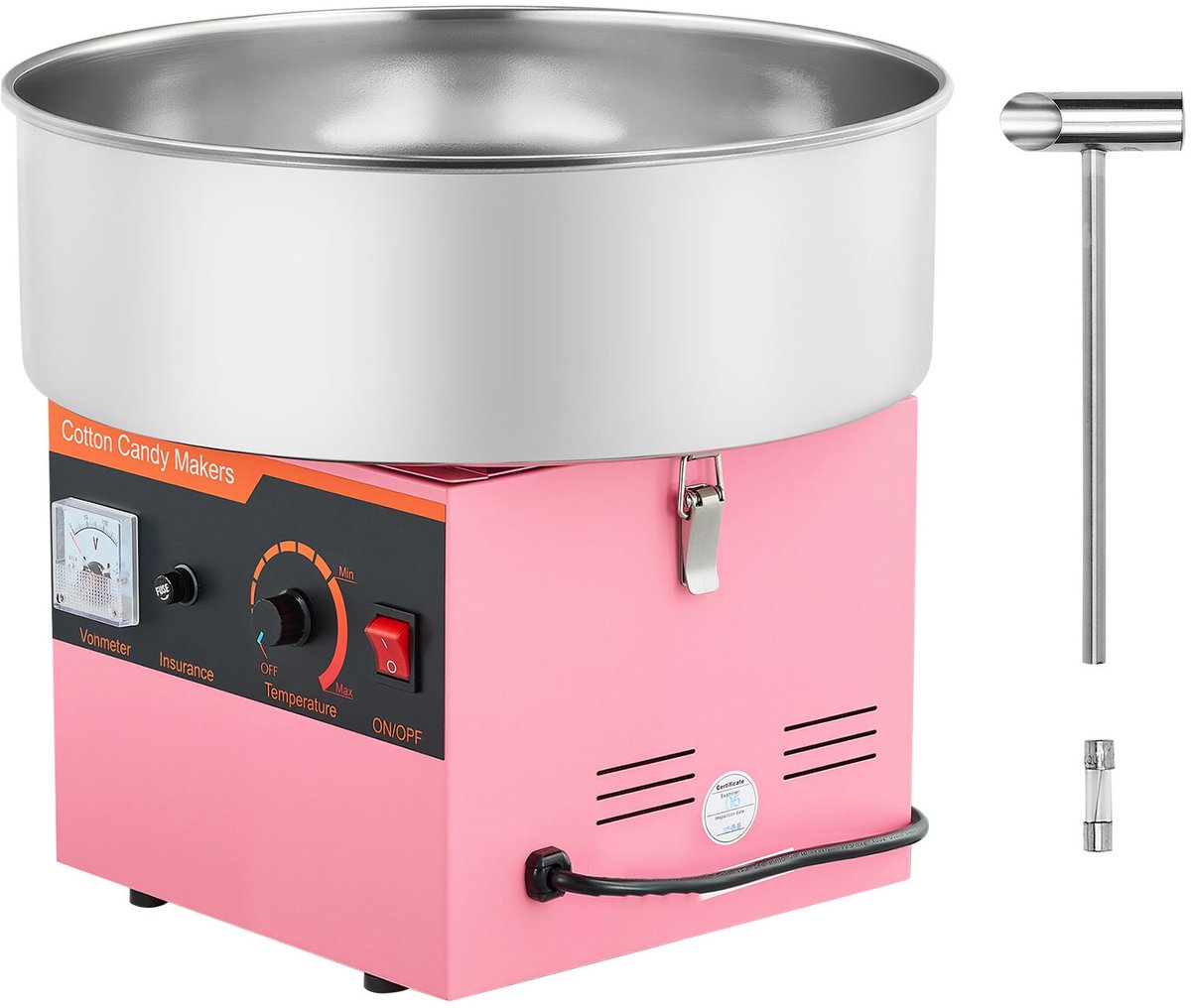 Commerciële Elektrische Suikerspinmachine 1kw Roze voor Professioneel Gebruik