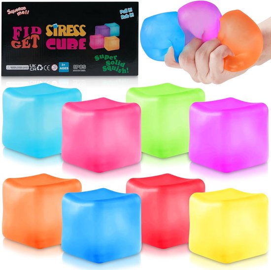 Squishy Ice Cube - 2 stuks - Fidget Toy - Knijp Speelgoed - Anti Stress - 3,5 cm - Slow Rise Fidget
