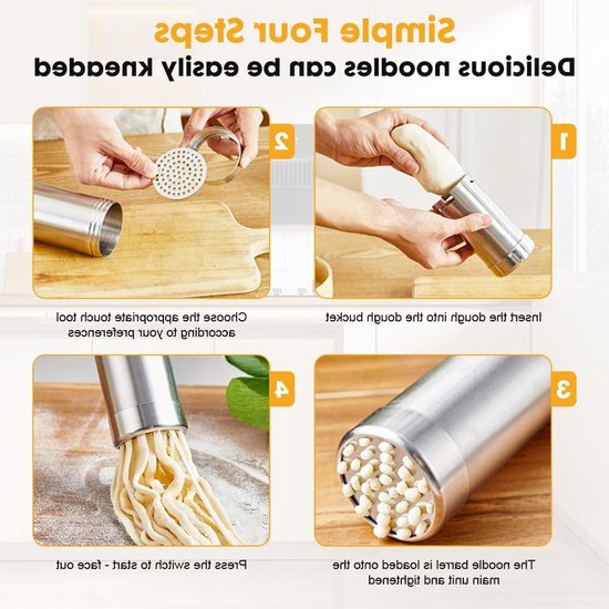 Pastamachine - Pastamaker - Spaghetti en Lasagne Machine - Pastasysteem van Merkloos — afbeelding 4