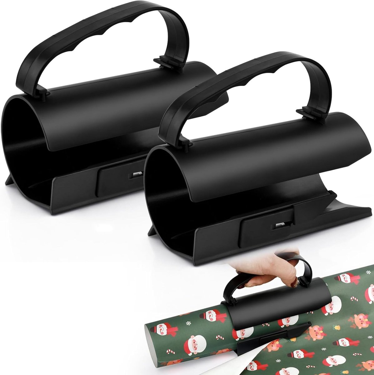 Draagbare papiersnijder voor inpakpapier, 2 stuks, ideaal voor feestdagen zoals Kerstmis en Halloween, handig en efficiënt