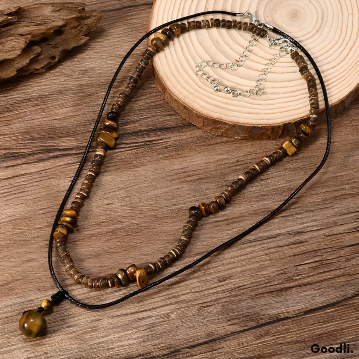 2-Delige Ketting Set – Handgemaakt – Bohemian Halsketting met Tijgeroog Kralen – Verstelbaar – Unisex Boho Sieraad – Perfect Cadeau voor Mannen & Vrouwen – Ideaal voor Festival, Strand, Vakantie & Dagelijks Gebruik — afbeelding 7