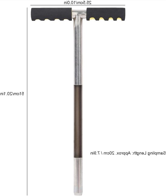 Bodemmonsternamesonde 51 cm roestvrijstalen met T-stijl handvat van Merkloos	 — afbeelding 4