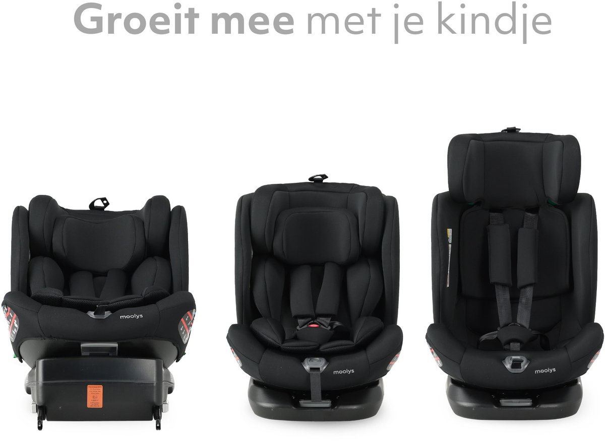 Mooiys Kaya Luxe Autostoel I-Size - 360° Draaibaar met Isofix - Zwart – foto 3