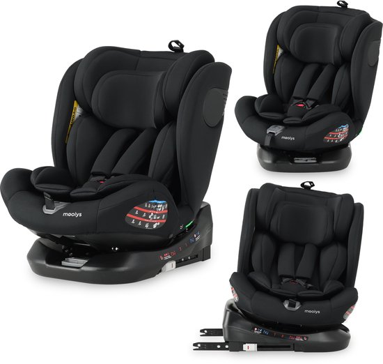 Mooiys Kaya Luxe Autostoel I-Size - 360° Draaibaar - Isofix - Zwart