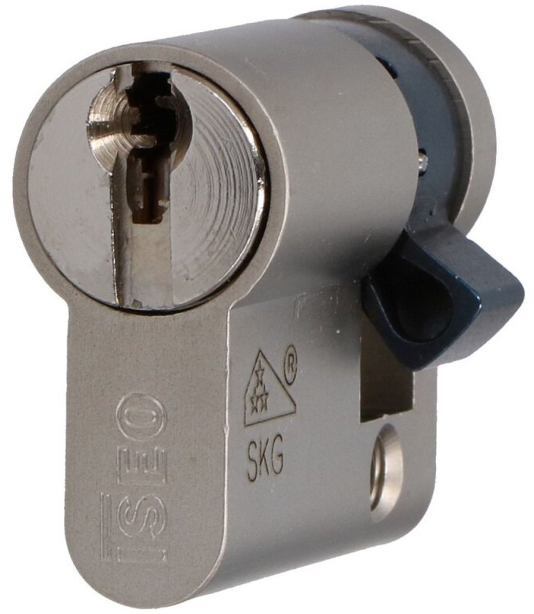 Cilinder - Vernikkeld - Messing - Iseo - Iseo F9 veiligheidsprofiel - SKG3 - Messing mat vernikkeld enkele 30-10