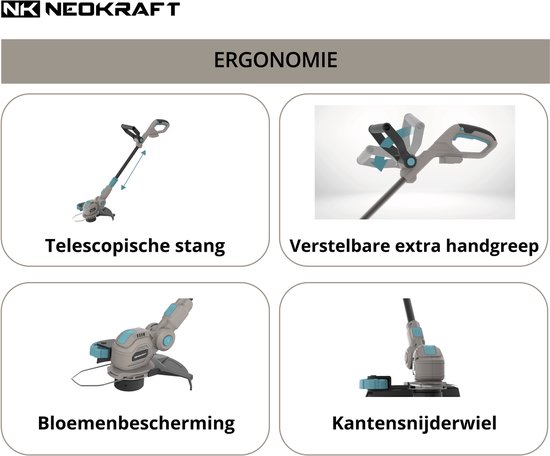 Neokraft - 20V Accu grastrimmer - 30cm - Telescopische stang - excl. accu & lader van Neokraft — afbeelding 4