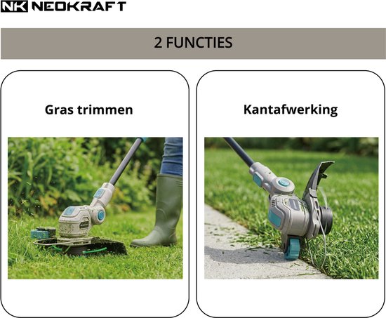 Neokraft - 20V Accu grastrimmer - 30cm - Telescopische stang - excl. accu & lader van Neokraft — afbeelding 2