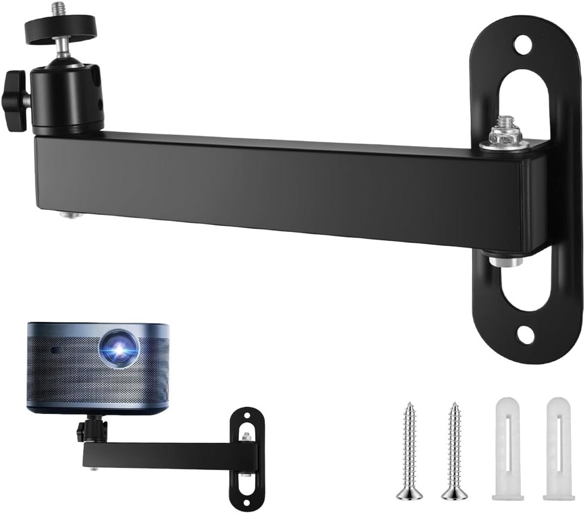 Multi-Angle Verstelbare Projector Houder met 360 Graden Rotatie, Wandmontage voor Projectoren, Duurzaam Metaal, Ideaal voor Thuisbioscoop en Presentaties