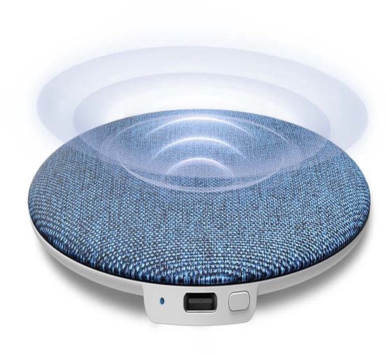 Bluetooth 5.4 kussenspeaker dun en licht, Hi-Fi geluid, lange batterij 20-48 uur, slaaptimer, blauw
