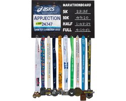 MarathonBoard™ - Bold - Nieuw design - Medaillehanger - Medaille rek - Medaille ophangen - Medaille houder - Hardlopen - Hardloop cadeau - Inclusief Montageset & Krijt
