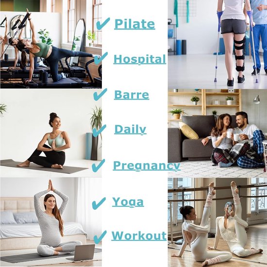 4 Paar - Dames Antislip Yoga & Pilates Gripsokken - Ademend Polyester Sokken - Voor Binnen Gebruik - Voor Ballet, Dans, Fitness & Dagelijkse Workouts - 4 Verschillende Kleuren van Merkloos — afbeelding 2